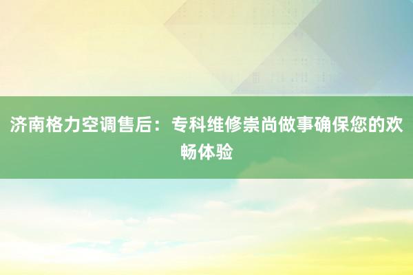 济南格力空调售后：专科维修崇尚做事确保您的欢畅体验